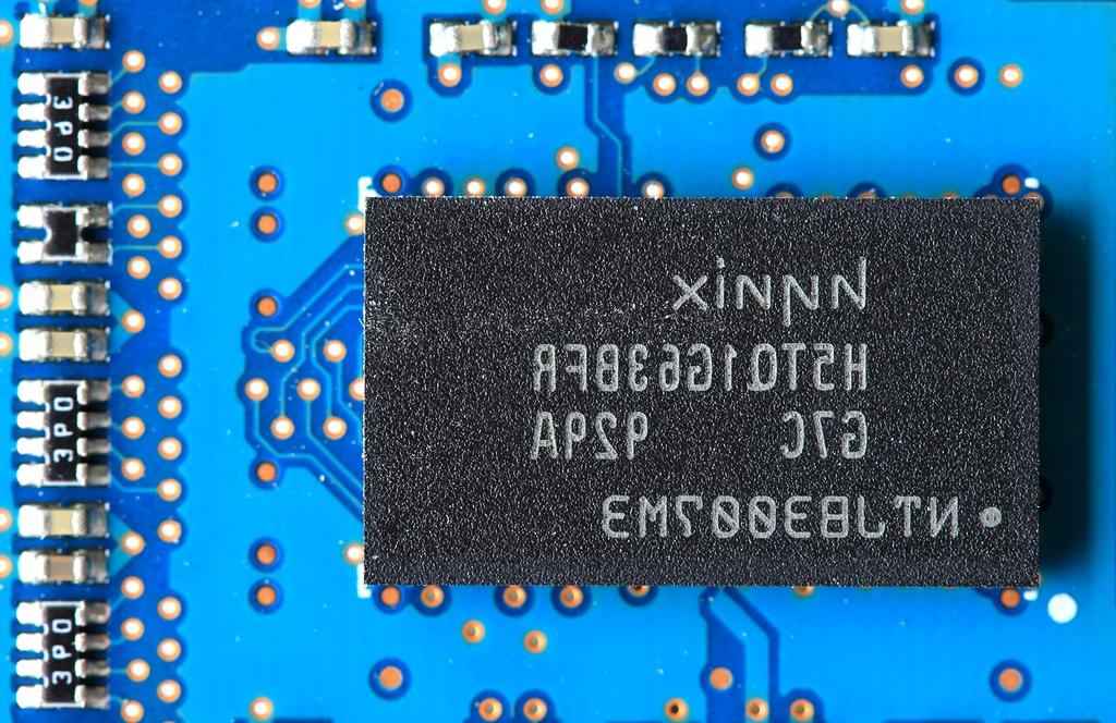 Cutting-edge memory module close-up